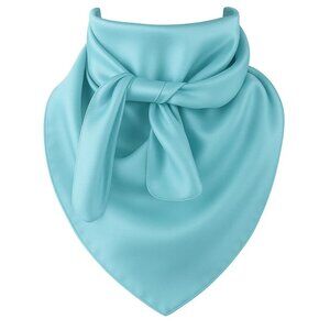 Turquoise Aqua Blue Wild Rag Scarf 35x35 Satin Western Spring Cowgirl